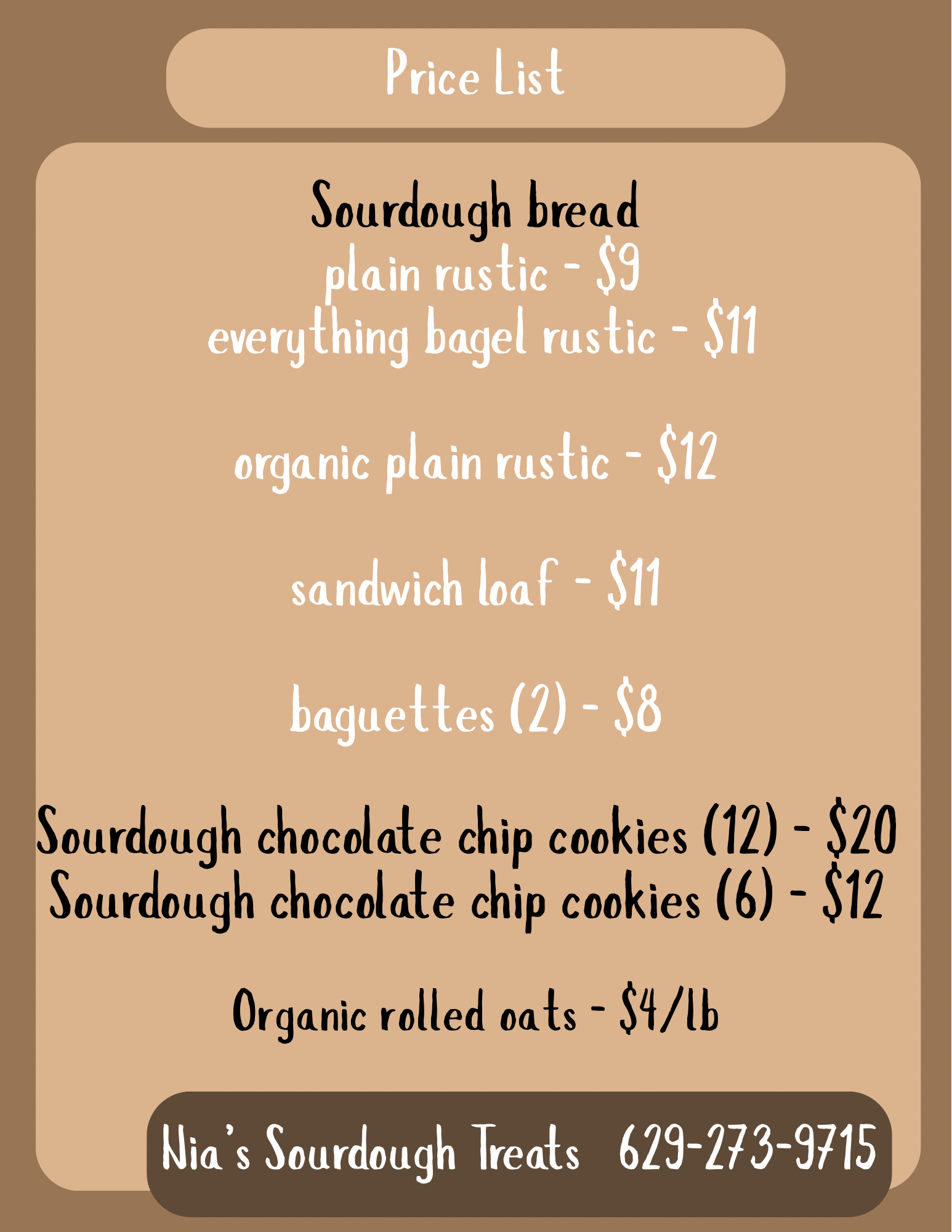 price listing